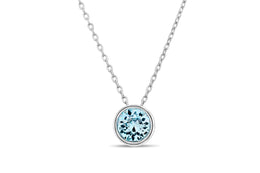 Sterling Silver Crystal Drop Necklace: Aqua