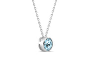 Sterling Silver Crystal Drop Necklace: Aqua