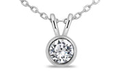 Sterling Silver Bezel Crystal Necklace