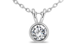 Sterling Silver Bezel Crystal Necklace