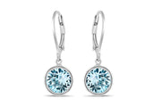 Casablanca Sterling Silver Crystal Drop Earrings: Aqua