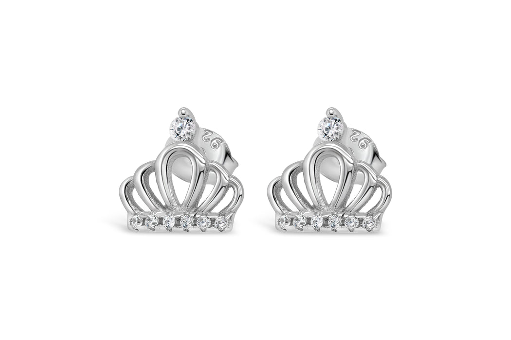 Casablanca CZ Crown Stud Earrings
