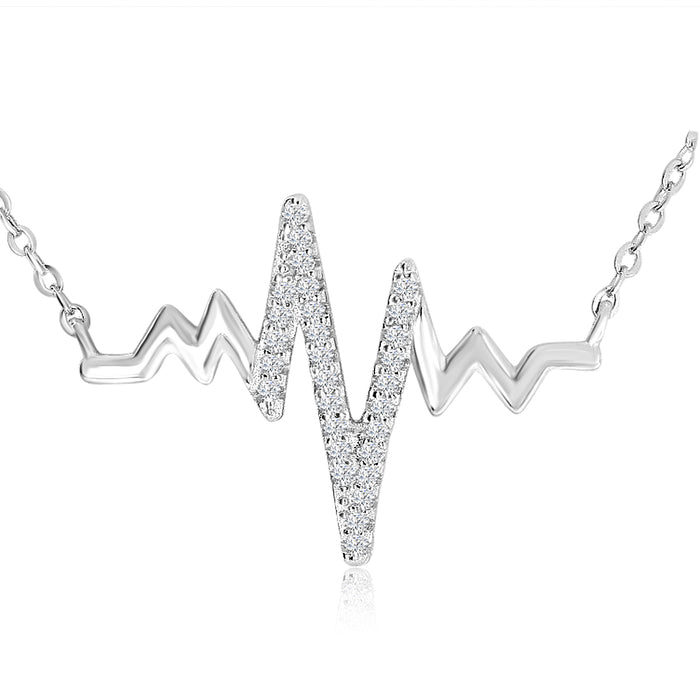 Casablanca Sterling Silver Heartbeat Pulse Necklace
