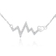 Casablanca Heartbeat Pulse Sterling Silver Necklace