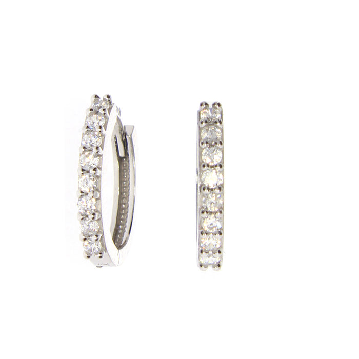 CZ Hoops: White Gold