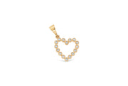Beaded Heart Pendant: Yellow Gold