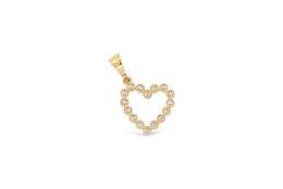 Beaded Heart Pendant: Yellow Gold