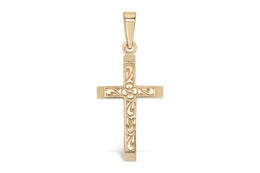 Yellow Gold Pattern Cross