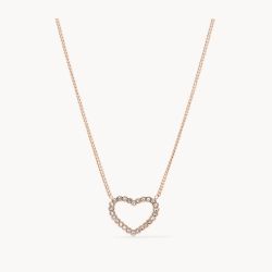 Fossil Open Heart Pendant and Necklace