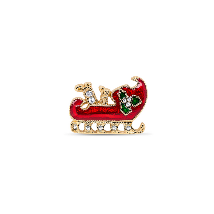 Red Sleigh Brooch