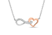 Casablanca Two-Tone Sterling Silver Infinity Heart Necklace