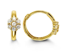 Yellow Gold Children Flower Earrings