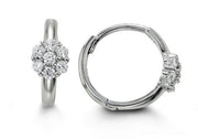 White Gold Children Flower Earrings