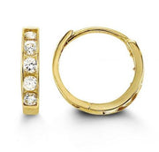 Yellow Gold Children Diamond Cut Earrings
