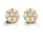 Yellow Gold Children White Flower Earrings
