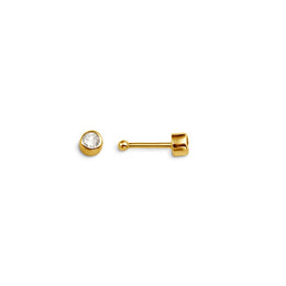 Yellow Gold CZ Nose Stud