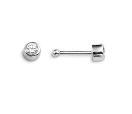 White Gold CZ Nose Stud
