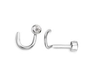 White Gold CZ Nose Ring