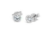 CZ Stud Earrings: White Gold
