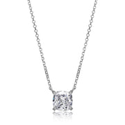 Elle Cushion Cut Sterling Silver CZ Necklace