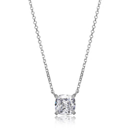 Elle Cushion Cut Sterling Silver CZ Necklace