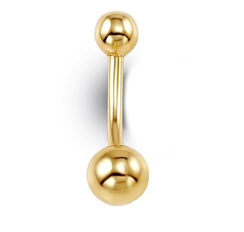 Yellow Gold Heart Belly Ring