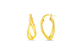 10K Yellow Gold Twisted Hoop Earrings