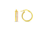 Tri-Tone Gold Hoop Earrings