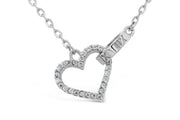 Casablanca Sterling Silver Linked Love Heart Necklace