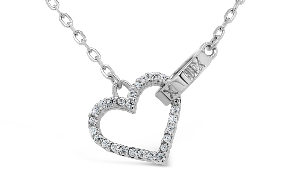 CZ Heart Necklace Sterling Silver — Bogart's Jewellers