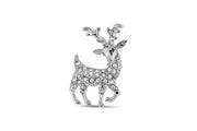 Crystal Reindeer Brooch