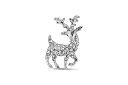 Crystal Reindeer Brooch