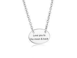 Casablanca Love You To The Moon & Back Sterling Silver Oval Necklace