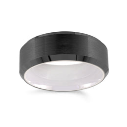 8mm Tungsten Brushed Black Wedding Band
