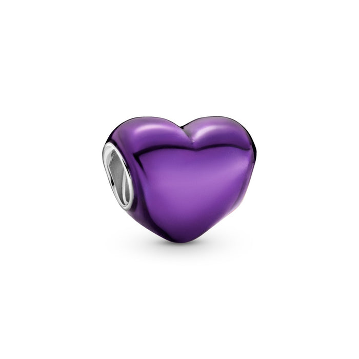 FINAL SALE - Pandora Metallic Purple Heart  Charm