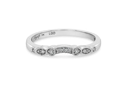 Lab Grown Wedding Band- White Gold .04CT