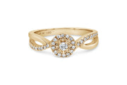 10KT Yellow Gold Lab Grown Diamond Twist Engagement Ring .30CTW