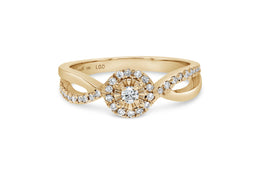 10KT Yellow Gold Lab Grown Diamond Twist Engagement Ring .30CTW