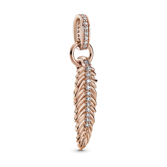 FINAL SALE - Pandora Rose Gold Plated Feather Charm