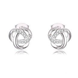 Casablanca Sterling Silver Trinity Knot Stud Earrings