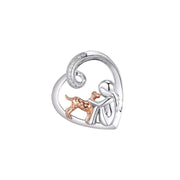 Casablanca Sterling Silver Two Tone Dog Love Necklace