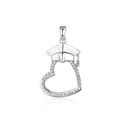 Casablanca Sterling Silver Graduation Heart Necklace