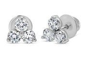 1.00CT Lab-Grown Diamond Trio Stud Earrings in White Gold
