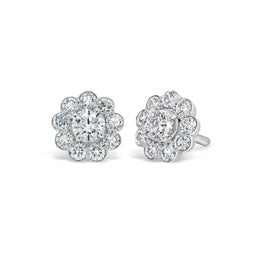 .50CT Lab Grown Flower Diamond Stud Earrings