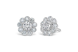 1.00CT Lab Grown Flower Diamond Earrings