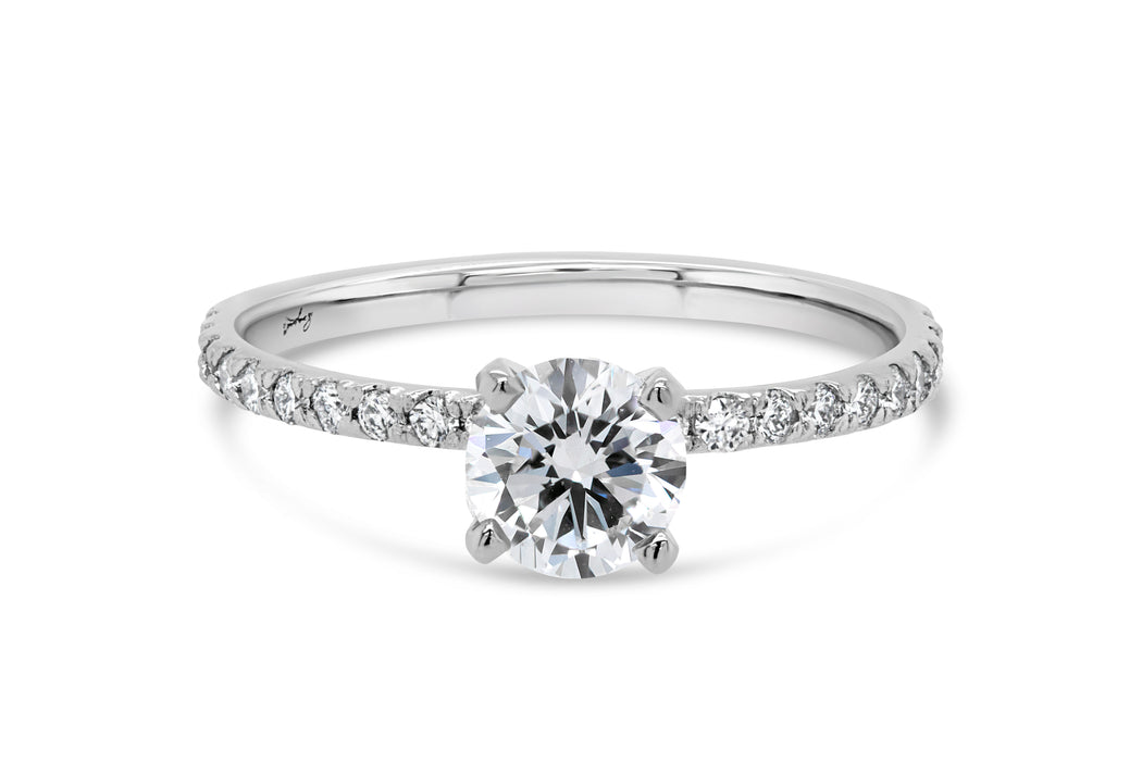 0.93CTW Round Natural Engagement Ring