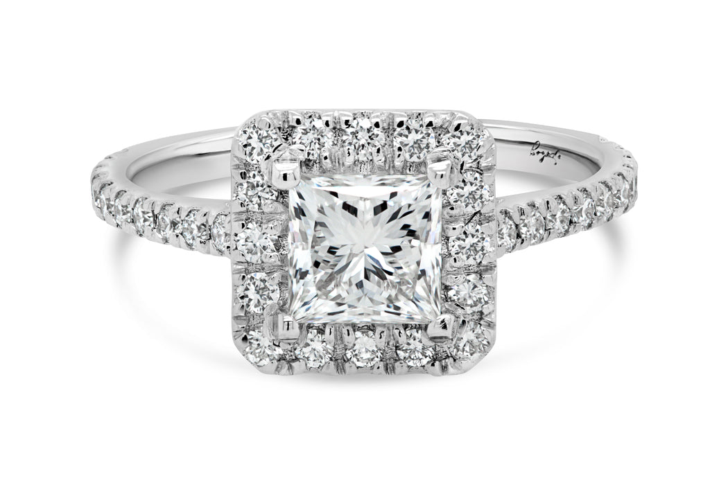 1.22CTW Lab Grown Princess Cut Engagement Ring