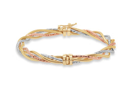 Tri-Tone Gold Bangle