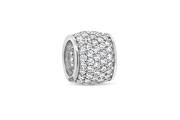 CZ Slider Pendant: White Gold