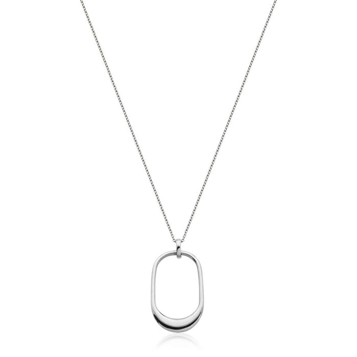 Steelx Stainless Steel Cubed Oval Necklace